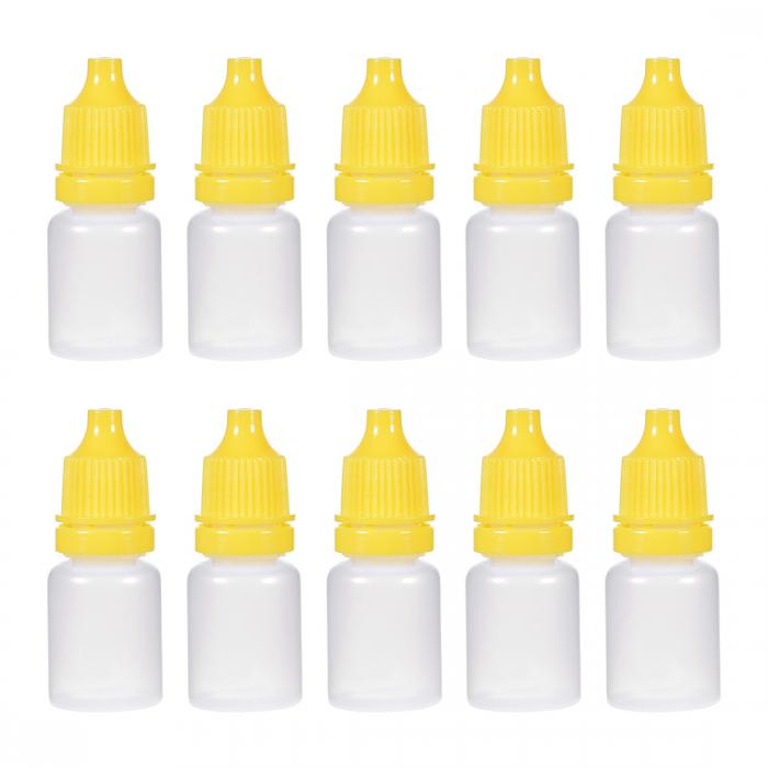 プラスチックボトル ドロッパーボトル 小口ドロップボトル 絞り可能液体ドロッパーボトル イエロー 5ml 50個