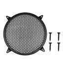 スピーカーカバー スピーカーグリル カバー 37x37x3cm メッシュ ウーファー サブウーファー グリル プロテクター プラスチック ブラック 1個入り