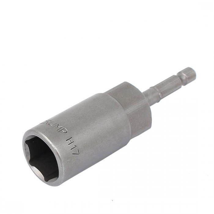 ソケットアダプタ 六角ソケットナット 六角シャンク 80L X H17 チューブ形 シャンク 金属製 グレー