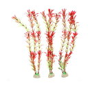 VOCOSTE 水族館プラスチック植物 人工水草 水槽植物装飾用 3個 レッド 30 cm