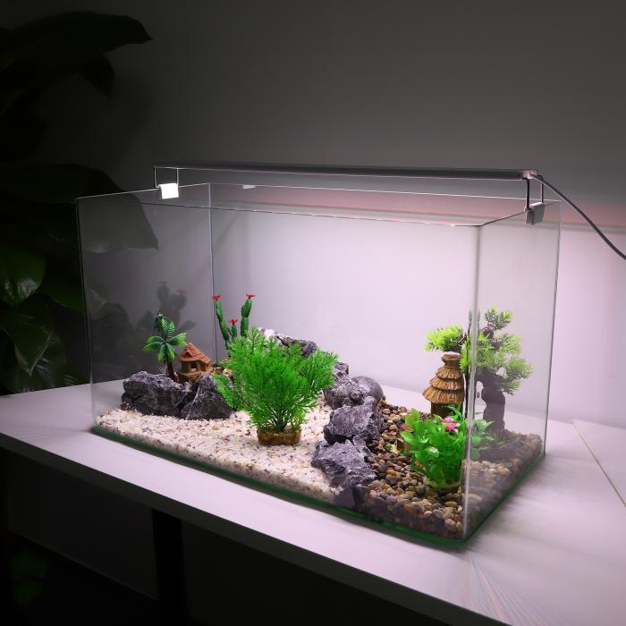 VOCOSTE 水族館プラスチック植物 人工水草 水槽植物装飾用 1個 グリーン 17 cm 3