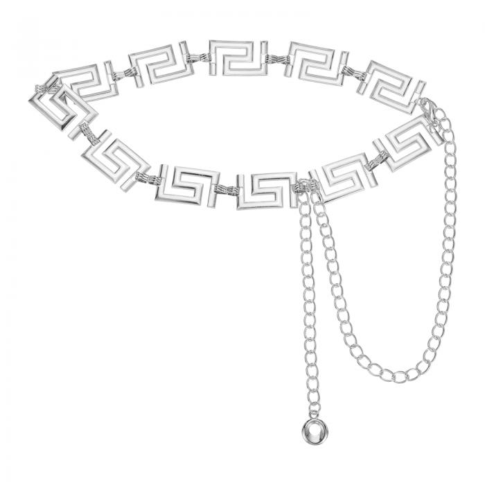 ウェスタンメタルコンチョベルト ウィメンズウエストチェーンベルト ジーンズドレスとのカントリーコンサートアウトフィット S字形 シルバートーン