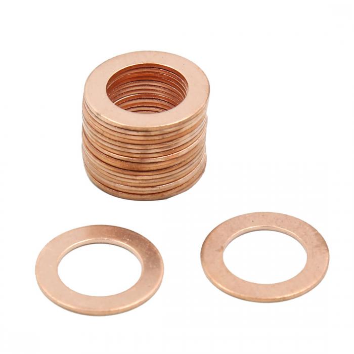 銅ワッシャ シーリングガスケット 15 x 22 x 1mm 銅のトーン 20枚入り(2)