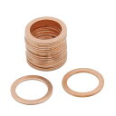 銅ワッシャ シーリングガスケット 15 x 20 x 1mm 銅のトーン 20枚入り