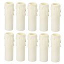 PATIKIL 30x100mm キャンドルソケットカバー 燭台ベース カンデラブラベース 10個入り プラスチック 欧風 シャンデリア用 ホワイト