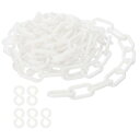 PATIKIL プラスチックチェーンリンク 10フィート 安全チェーン バリア クラウドコントロール 列線 駐車場 フェンス ゲート コンサート デコレーション用 白いプラスチックチェーン