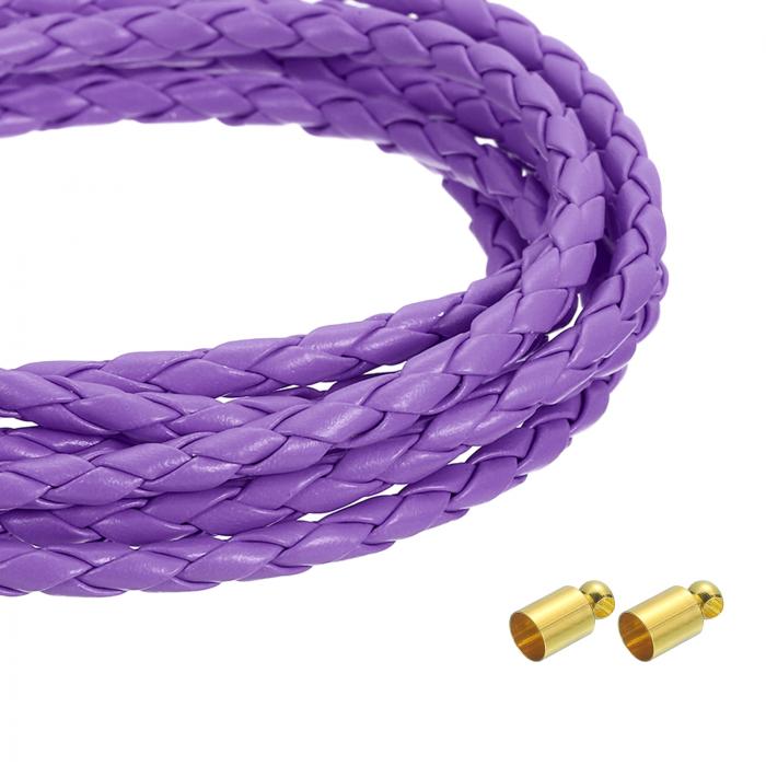 4mm 2.19ヤード 編み込みレザーコード ラウンドソフト宝石レザーロープ 宝石 ネクタイ作り ネックレス..