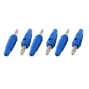 バナナプラグ オーディオスピーカー ネジタイプ プラスチックシェル 3mm ブルー 6個