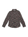 Allegra K 花柄シャツ ブラウス 長袖 おしゃれ ボタンダウン 通勤 オフィス カジュアル レディース ブラックレッド XL