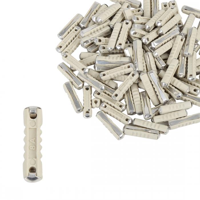 魚雷型ヒューズ プラスチック製 グレー 欧州車用ヒューズ用 8A 100個入り