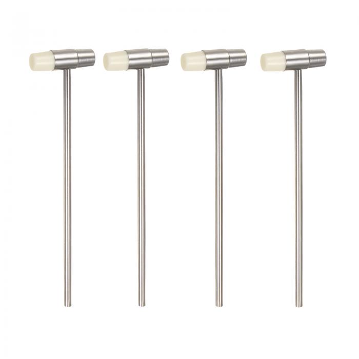 4個入り 小さなプラスチックと金属製 槌 7" 丸いデュアルヘッド多機能マレット 宝石ウォッチハンドクラフト用 ホワイト