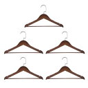 C21 ソリッド洋服掛けハンガー コートハンガー 衣類ハンガー 滑り止め Uノッチ レトロ ステンレス鋼フック付き ソフトストライプ付き 380mm長さ 5個入...