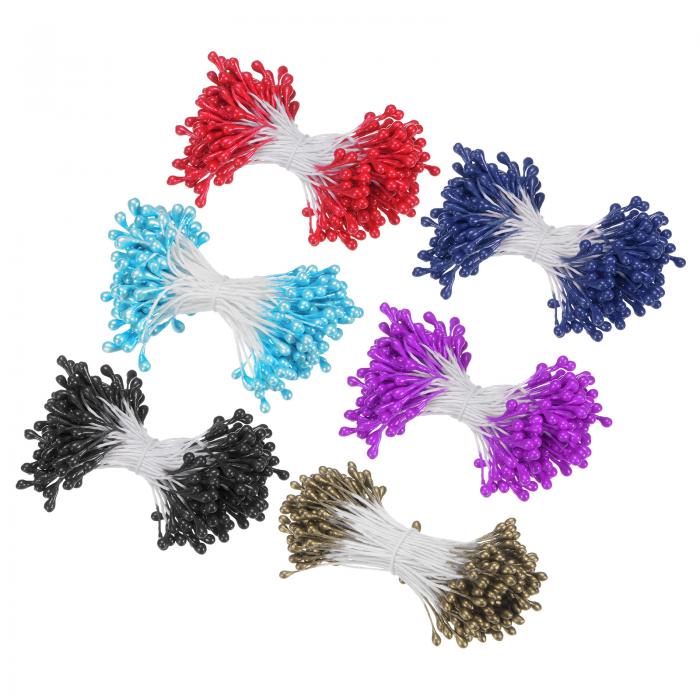 M METERXITY 900個入りの人工花ステーメンキット 3 mmミニダブルヘッド花ステーメンピスティル 花作り ..