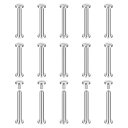 30パック真鍮シカゴスクリュー 30x8mmフラットヘッドスクリューバックバインディングポストネイルスタッドリベットファスナー DIYレザークラフトベルトストラップシルバー
