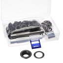 グロメットツールキット コッパーアイレット ブラック 内径10mm 100セット入 取付ツール3個入