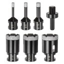 6個セット ダイヤモンドコアドリルビット 6/8/10/32/35/38mm タイル、磁器、セラミック、大理石、石材用 ダイヤモンドホールソーキット