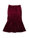 Allegra K ミディ フィッシュテール マーメイド スカート ボディコン ベルベット レディース レッド XL