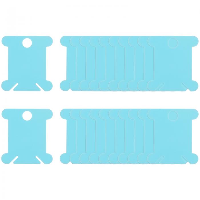 刺繍糸スプール 刺?フロスオーガナイザー フロスボビンカード ねじクリップ付き DIYクラフト用 プラスチック ブルー 38mm x 36mm 300枚