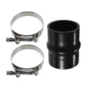 ストレートハンプカプラーシリコンホース 長さ102 mm Tボルトクランプ付き インタークーラーチューブ配管 ユニバーサル 内径70 mm 黒い