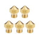 3Dプリンターノズルヘッド 0.8mm M7ネジの交換 真鍮 M K10 1.75mm エクストルーダー プリント用 5個