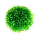 VOCOSTE 人工水族館グラスボール 水生 プラスチック製 小型草球 水槽景観シミュレーション植物装飾用 1個 グリーン 8.5x9.5 cm