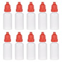 小口ドロップボトル プラスチックドロッパーボトル 絞り可能液体ドロッパーボトル レッド 15ml 15個