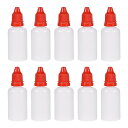 プラスチックドロッパーボトル 絞り可能液体ドロッパーボトル 小口ドロップボトル レッド 30ml 10個