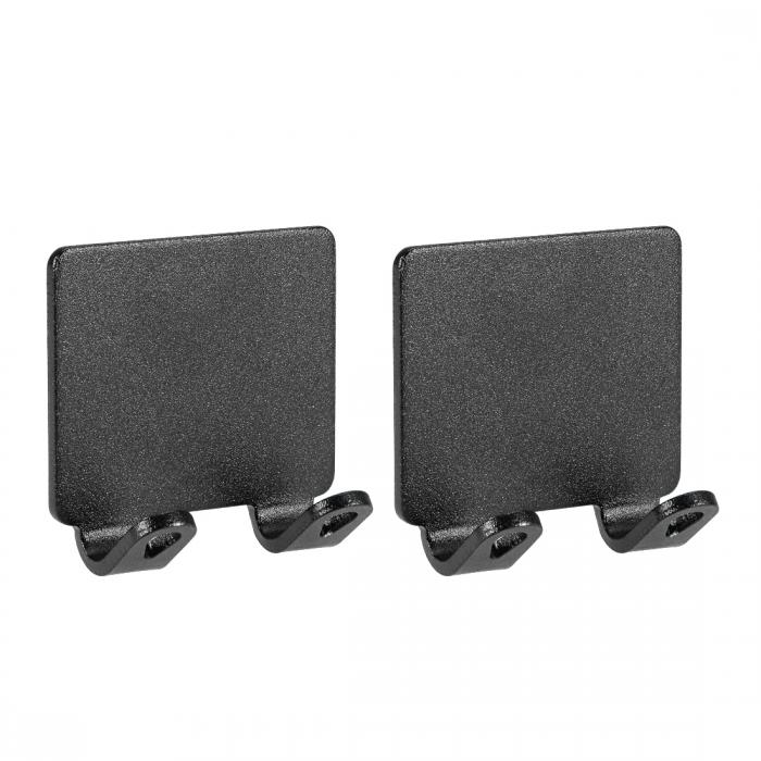 接着剤ダブルフック 46x46x23 mm 壁掛けハンガーアルミアルマイト表面 ドア、バスルーム、ベッドルーム用 ブラック 2個