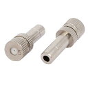 ミストノズル 霧ノズル シルバー 二段式 流速80-300ml/分 オリフィス直径0.5mm 長さ27mm 2個入り