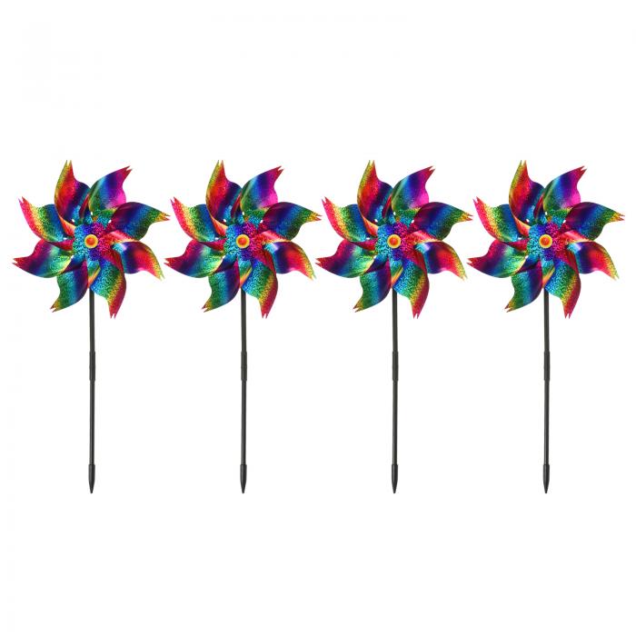 PATIKIL 鳥用反射風車 4個 50 x 24 cm ホログラフィック スケア 鳥用アウェイ装置 ヤード ガーデン フ..