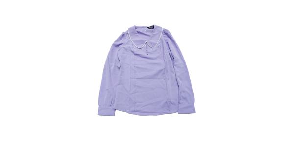 Allegra K ブラウス レディース 長袖 シフォンブラウス 折り襟 シャツ オフィス トップス 着痩せ おしゃれ 通勤 OL 春秋 ライトパープル XS