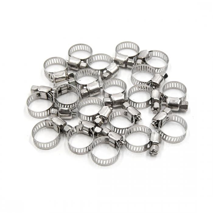 ホースクランプ フューエルラインワームクリップ 調整可能なドライブ 金属 車用 9-16 mm 20個