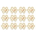 PATIKIL 27x30mm 金属製可変式パンツウエストタイトナー 12個セット フラワージーンズボタンピン ゴー ルド色 ゆるいジーンズ パンツ スカート 袖に適用可能