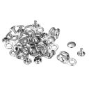 靴ひもフック 合金ブーツバックル継手 リベット付き ハイキングキャンプシューズ用 シルバートーン 19x10x7 mm 20セット