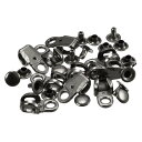 靴ひもフック 合金ブーツバックル継手 リベット付き ハイキングキャンプシューズ用 ダークグレー 19x10x7 mm 20セット