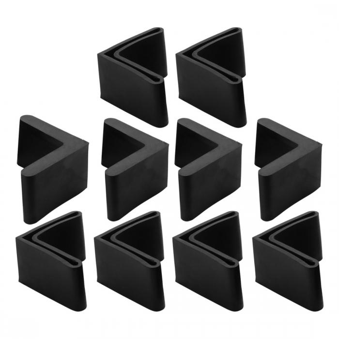 家具の脚パッド L状アングルパッド カバー 25x25mm ブラック 10個入