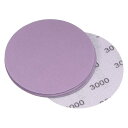 パープル サンディングディスク 101.6mm 3000 グリット フックとループ プロ 酸化アルミニウム サンドペーパー 乾湿 研磨 木質塗装仕上げ用 5個入...