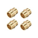 黄銅製 管継手 コネクタ ストレート?六角ニップルカプラ?オスねじホース継手?ゴールドトーン G3 / 8 x G3 / 8(4個)