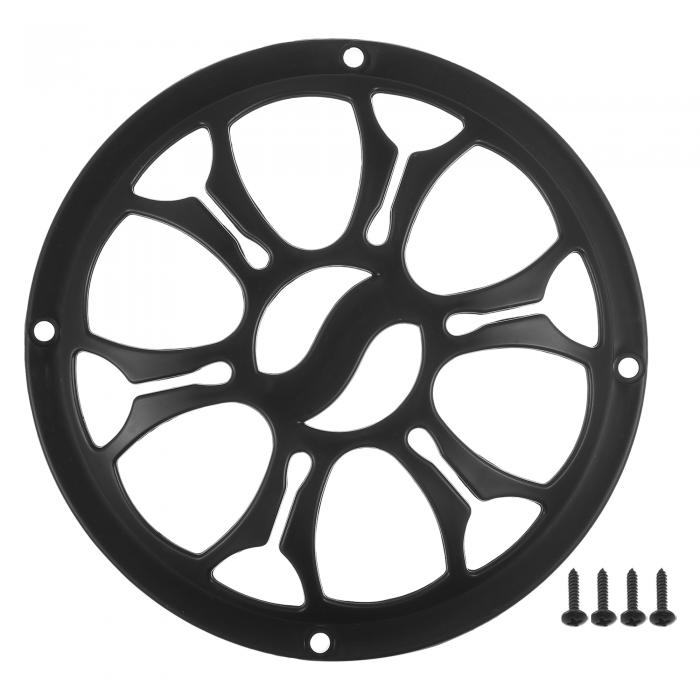 ACROPIX 5インチカースピーカーグリルカバー ラウンド 5インチオーディオスピーカーサブウーファーガードプロテクターケース マウンティングスクリュー付き ABS黒い - 1個パック