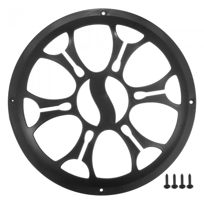 ACROPIX ユニバーサル10インチカースピーカーグリルカバーラウンド10インチオーディオスピーカーサブウーファーガードプロテクターケースマウントネジ付きABS黒い-1個パック