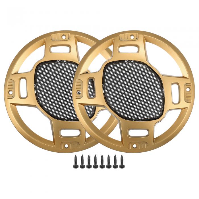 ACROPIX 6インチカースピーカーグリルカバーメッシュラウンド6インチオーディオスピーカーサブウーファ..