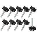 M METERXITY スタークランプノブ 10個パック M8x45mm 雄ねじ手締めネジ 機械/電子機器/家具/傘ベース用 機械ハンドル交換用 [38mm 黒...