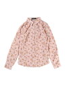 Allegra K 花柄シャツ ブラウス 長袖 おしゃれ ボタンダウン 通勤 オフィス カジュアル レディース ライトピンク L