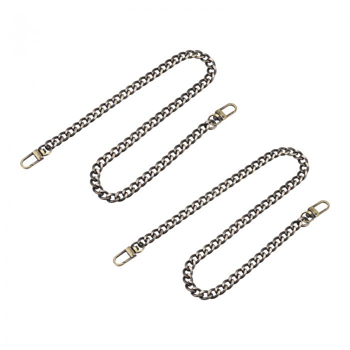 フラットチェーンストラップ 財布ストラップ アイアン製 アクセサリー バックル 代替品 バッグ用 DIY ブロンズ 長さ600 mm 2個入