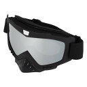 RATCHROLL バイク ゴーグル オートバイゴーグル 防塵防風 広い視野 UVカット 耐衝撃 ヘルメット対応 アウトドア スポーツ スキー 男女兼用 1個 黒 銀