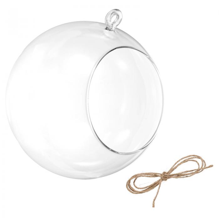 PATIKIL 丸い地球のテラリウム エアープランター 160mm 高ホウケイ酸塩 ガラス吊り飾り 多肉植物 チラ..