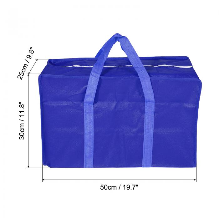 PATIKIL クローゼット収納袋 防水 洋服 毛布 オーガナイザーバッグ 持ち手付き 寝具用 50 cm長さ ブルー 3