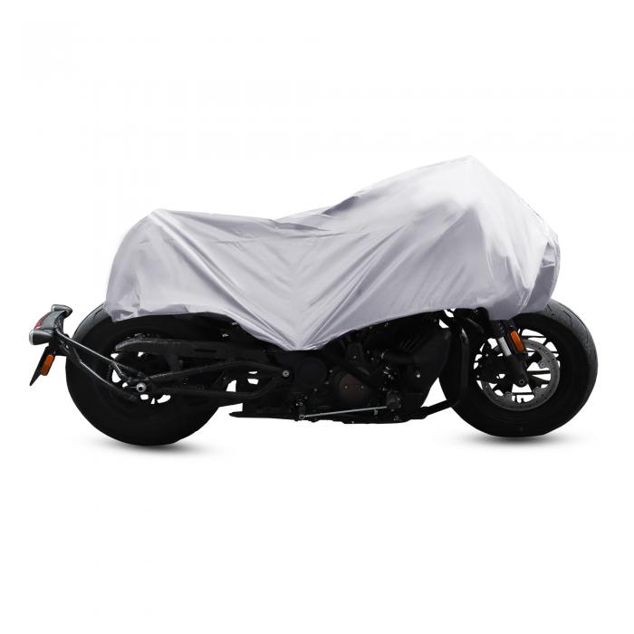 オートバイカバー 軽量 ハーフカバー 屋外 防水 雨塵プロテクター シルバートーン Mサイズ ほとんどのDress Touring Cruiserに対応