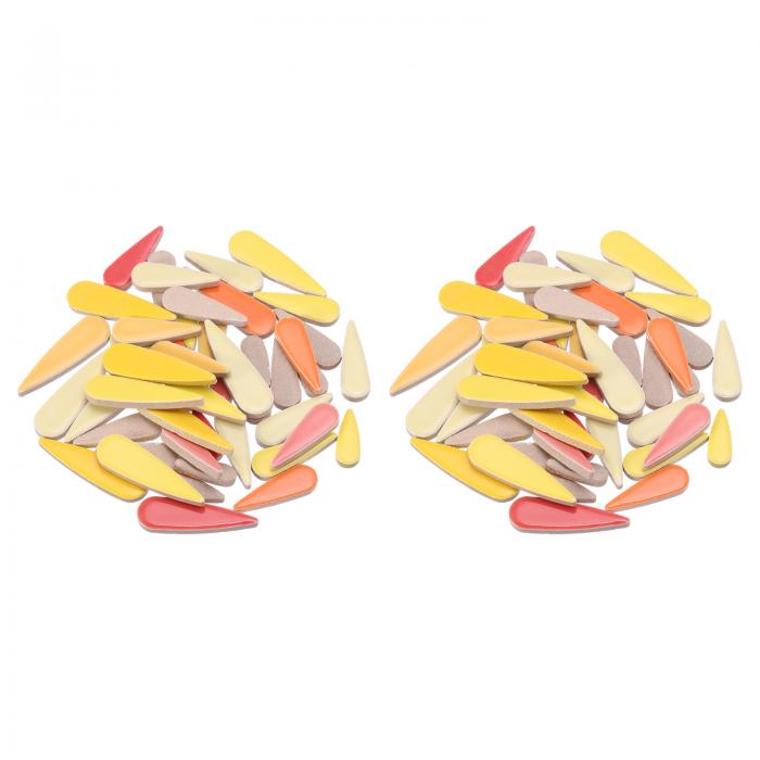 クラフト用ペタルモザイクタイル200g ティアドロップポーセリンモザイクタイル モザイクアートプロジェクトや屋外装飾用 赤+オレンジ+イエロー