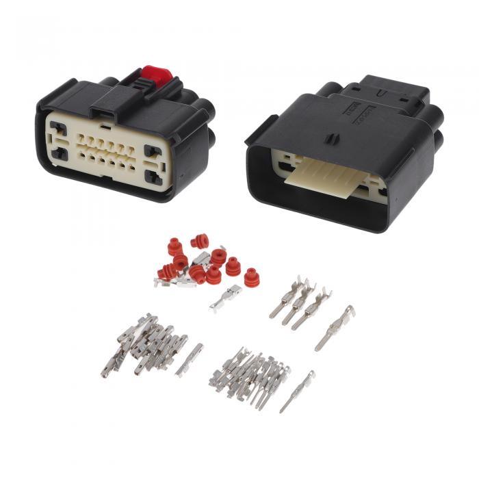 Hihaha 16ピン電気端子コネクタプラグ ビュイック用 / 内部メスおよびオスワイヤコネクタ / 防水1.5mmシリーズ / ブラック1セット